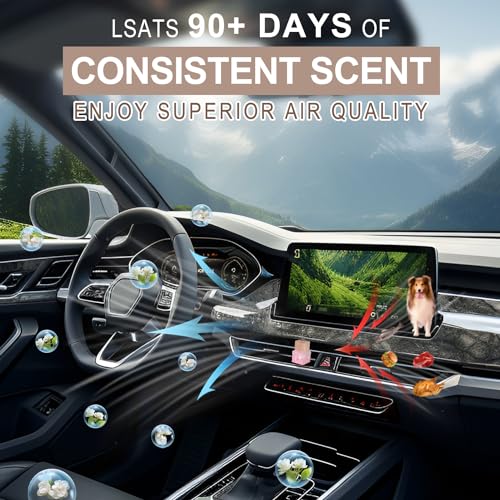 L'odeur Vill Car Fresheners, 2Pack Car Freshener Vent Clips Car Diffuser Car Air Freshener, Up to 180 Days Hanging Car Diffuser, Long Lasting Hanging Car Freshener - Jasmine & lily
