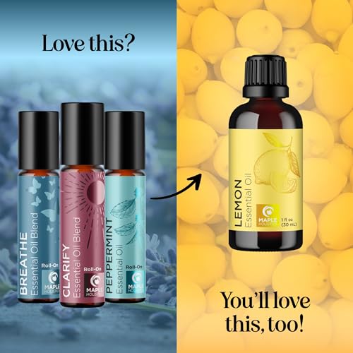 Headache Roll on Essential Oils - Aromatherapy Essential Oils Sets Variety Pack with Peppermint Clarify and Breathe Essential Oil Roll Ons - Fun & Cute Wellness Gift for Young Women Teens & Girls