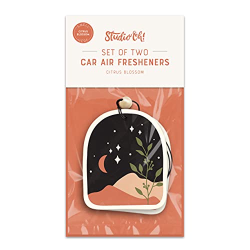Studio Oh! Car Air Fresheners - Pack of 2 Scented Hanging Car Odor Eliminator - Unique Design with Decorative Bead - Starry Night