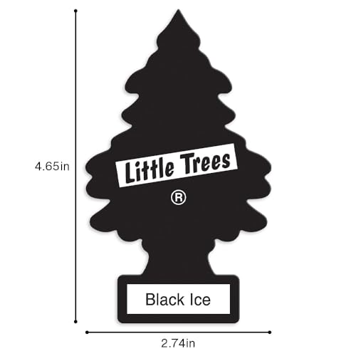 LITTLE TREES Air Fresheners Car Air Freshener. Hanging Tree Provides Long Lasting Scent for Auto or Home. Black Ice, 24 Air Fresheners