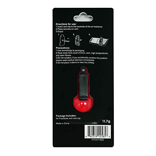 FH Group FH1017 Clip On 3D Air Freshener Hudson Mist Scent (Black) – 2PK