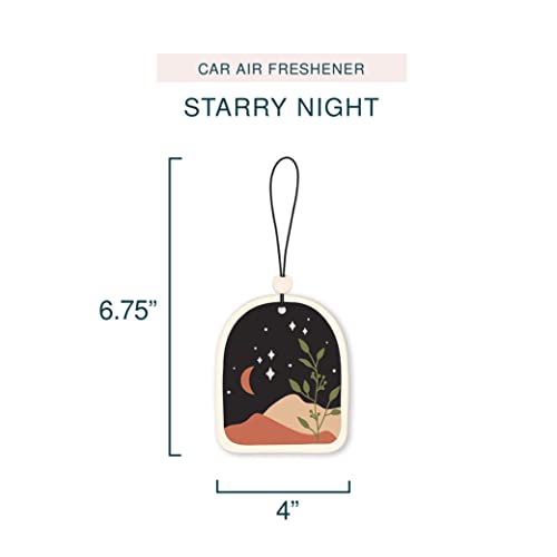 Studio Oh! Car Air Fresheners - Pack of 2 Scented Hanging Car Odor Eliminator - Unique Design with Decorative Bead - Starry Night