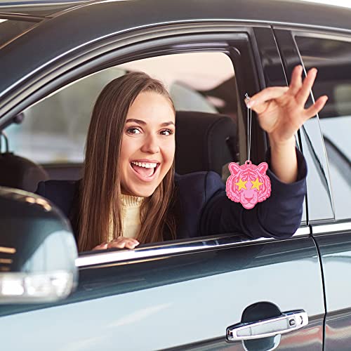 Laffact 12Pcs Preppy Boho Car Air Freshener Lightning Bolt Smile Cow Boots Pink Hat Lip Incense Chip Hanging Slice Essential Oil Pendant Diffuser Scented Decor for Car Interior Accessories Home