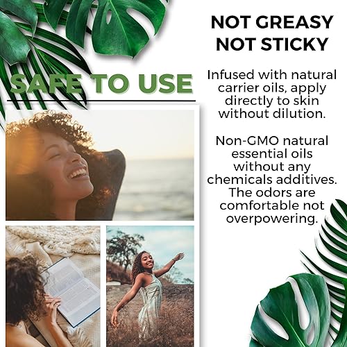 Benatu Essential Oil Blends Set (Breathe, Focus on, Happiness), Natural Aromatherapy Roll On for Massage, Body Skin Care, Home - Revive Fragrance Gift Roller for Women and Men