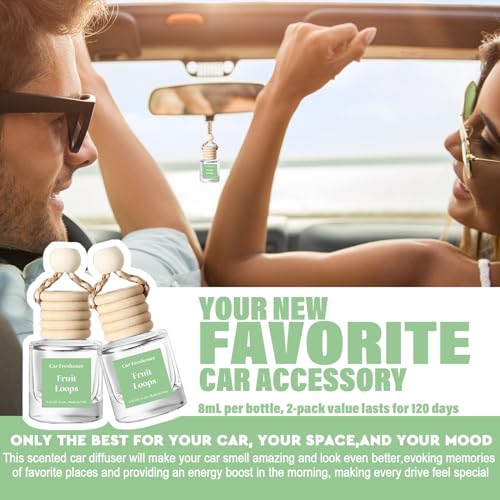 HoogaLife Car Air Freshener Diffuser – Revitalize Your Drive with Hanging Air Freshener Diffuser Aromatic Bliss On the Go(Fruit Loops)
