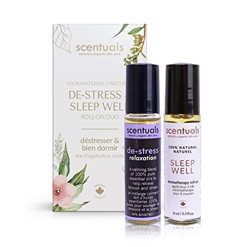 Essential Oil Blend Roll On Set of 2, 100% Pure Natural, Helps to Induce Relaxation and Calmness, Aromatherapy for Busy Men & Women. 9 ml x 2 | 0.3 oz x 2
