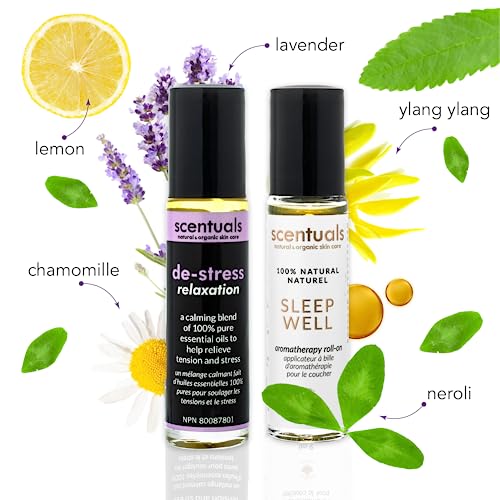 Essential Oil Blend Roll On Set of 2, 100% Pure Natural, Helps to Induce Relaxation and Calmness, Aromatherapy for Busy Men & Women. 9 ml x 2 | 0.3 oz x 2