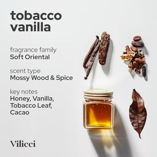 Vilicci Car Air Freshener - Tobacco Vanilla Scent - Elegant Car Fresheners, Air Freshener for Car, Premium Car Hanging Air Freshener, Long-Lasting Fragrance for Auto and Home, 1 Bottle