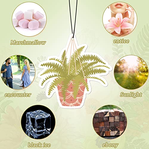 8 Pack Car Hanging Plants Air Freshener for Women Girls Long Lasting Funny Plant Car Accessories Little Scented Hanging Air Fresheners for Car Mirror