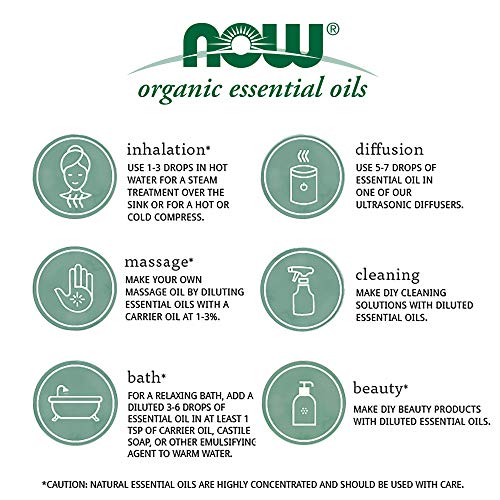 NOW Essential Oils, Lavender Roll-On, Certified Organic, Calming Blend, Steam Distilled, Topical Aromatherapy, 10-mL