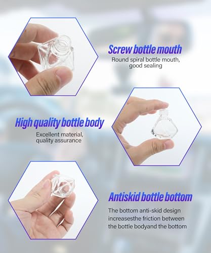 ESEWALAS 5PCS Car Air Freshener,Car Essential Oil Diffuser,Car Accessories Empty Refillable Clear Glass Essential Diffuser Car Oil Diffuser,Hanging Perfume Pendant,Auto Decor Accessories for Man Women