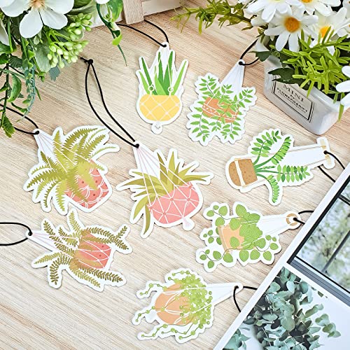 8 Pack Car Hanging Plants Air Freshener for Women Girls Long Lasting Funny Plant Car Accessories Little Scented Hanging Air Fresheners for Car Mirror