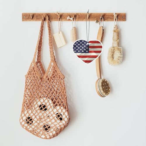 RONIAVL American Flag Air Freshener Hanging Rearview Mirror for Supplies Car Interior Accessories Household Air Freshener 6Pack Black Ice