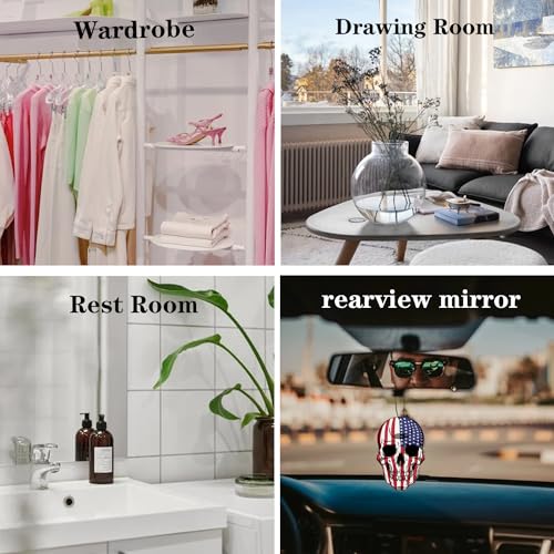 RONIAVL American Flag Air Freshener Hanging Rearview Mirror for Supplies Car Interior Accessories Household Air Freshener 6Pack Black Ice