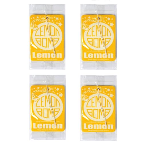Generic Lemon Bomb Car Air Freshener 4-Pack | Hanging Air Fresheners Provide Sweet Lemon Scent | Premium Quality | Made In USA, Yellow