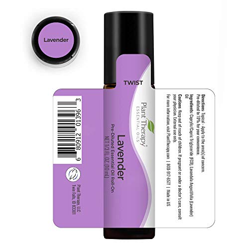 Plant Therapy Lavender Essential Oil 100% Pure, Pre-Diluted Roll-On, Natural Aromatherapy, Therapeutic Grade 10 mL (1/3 oz)