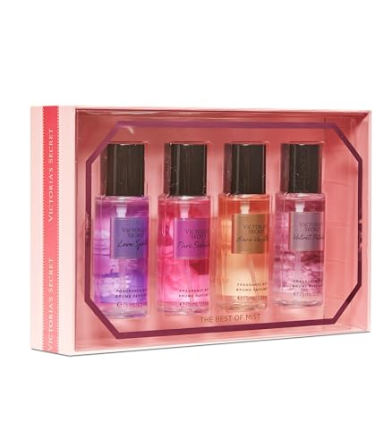 Victoria's Secret Fragrance Mist Collection 4 Piece Mini Mist Gift Set: Love Spell, Pure Seduction, Bare Vanilla, & Velvet Petals