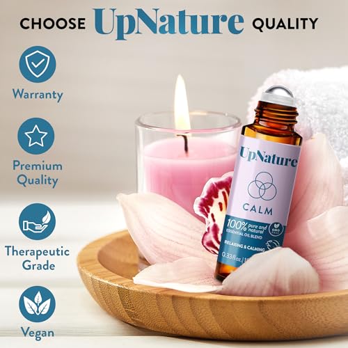 UpNature Calm Essential Oil Roll On Blend - Self Care Gifts for Women - 100% Natural Worry Relief Aromatherapy - Ideal Stocking Stuffer