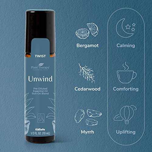 Plant Therapy Sleep Easy Essential Oil Roll On Blend Set 10 mL (1/3 oz) each of Relax, Sleep Tight & Unwind, Pure, Pre-Diluted, Essential Oil Blends