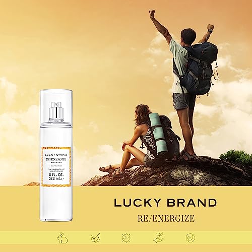 Lucky Brand Re/Energize The New Sustainably-Inspired & Exhilarating Mood-Evoking Unisex Fine Fragrance Mist For Women & Men, 8.0 Fl Oz (Pack of 1)