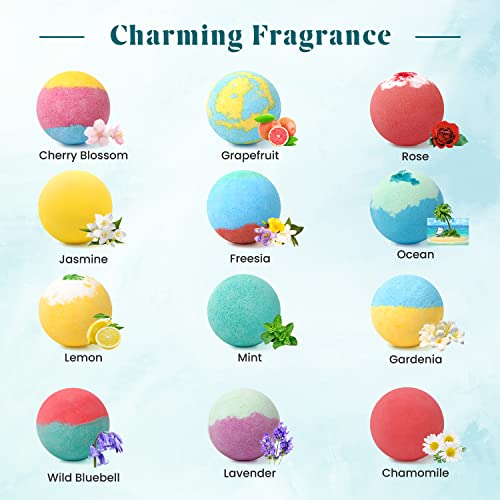 ZenBombs Bath Bombs for Women, Mothers Day Gifts for Mom, 12pcs Handmade Natural Bath Bomb, Bath Bomb with Shea Butter & Essential Oils, Amazing Present for Her, Wife, Girlfriend, Mother