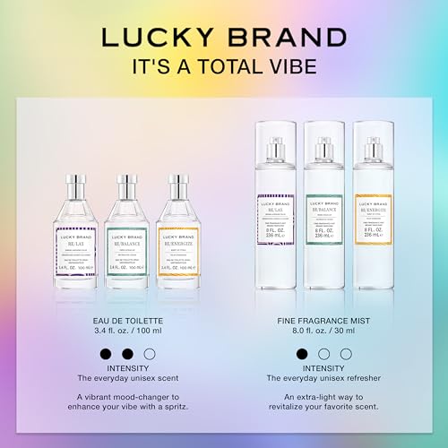 Lucky Brand Re/Energize The New Sustainably-Inspired & Exhilarating Mood-Evoking Unisex Fine Fragrance Mist For Women & Men, 8.0 Fl Oz (Pack of 1)