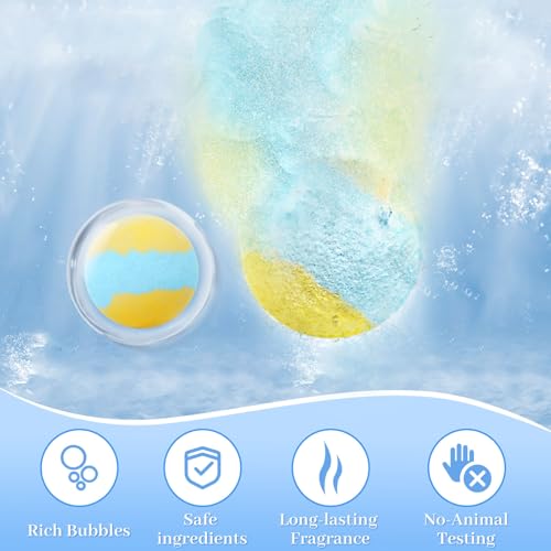 TranquilBliss Bath Bombs Present Set, 50 PCS Bath Bombs for Women, Kids, Organic Bubble Bath Bombs with 10 Rich Scents, Ideal for Christmas, Birthday, Valentine's Day Present Giving