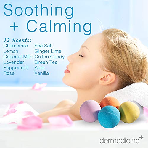 Bath Bombs for Women Relaxing Bath Bomb Gift Set All Natural Bathbombs for Woman with Essential Oil Scented Large Bulk 12 Pack Individually Wrapped Fizzy All Natural Bath Bombs