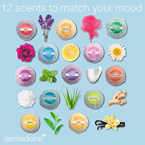 Bath Bombs for Women Relaxing Bath Bomb Gift Set All Natural Bathbombs for Woman with Essential Oil Scented Large Bulk 12 Pack Individually Wrapped Fizzy All Natural Bath Bombs