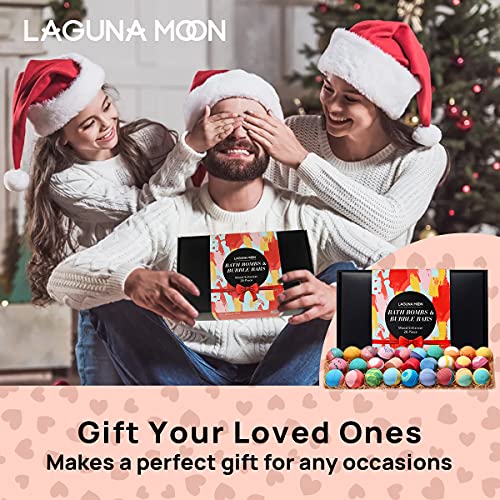 Bath Bombs - 25 Extra Large Pcs + 3 Bubble Bars & Dried Flowers - Bubble Bath Shower Salts for Women, Men & Kids - Relaxing Bathbombs Gift Set Bath Essentials Shower Steamers