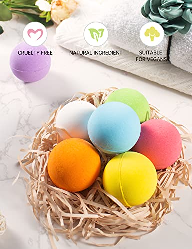 Aofmee Bath Bombs, 7 Bath Bombs for Women, Handmade Bathbombs for Kids Girls, Mothers Day Gifts for Mom, Spa Relaxation Gifts for Her, Birthday Valentines Christmas Gifts for Women Who Have Everything
