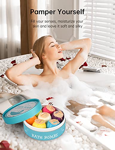 Aofmee Bath Bombs, 7 Bath Bombs for Women, Handmade Bathbombs for Kids Girls, Mothers Day Gifts for Mom, Spa Relaxation Gifts for Her, Birthday Valentines Christmas Gifts for Women Who Have Everything
