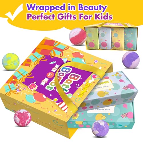Bath Bombs for Kids with Surprise Inside, 32 Pack Bath Bombs with Land & Sea Animal Toys, Handmade Fizzy Colorful Bubble Children Bath Ball Gift Set for Birthday, Christmas, Halloween, Mothers Day