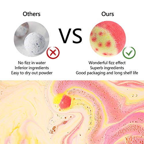 Nagaliving Bath Bombs Gift Set, 10 Organic Bubble Bombs, for Valentine’s Day, Christmas