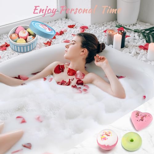 BlissfulOasis Bath Bombs, Scented Shower Bombs, Natural Ingredients Bath Bomb Set 6 Pack, Women's Day, Christmas, Mother's Day, Birthday, Good Option for Kids, Women, Mom