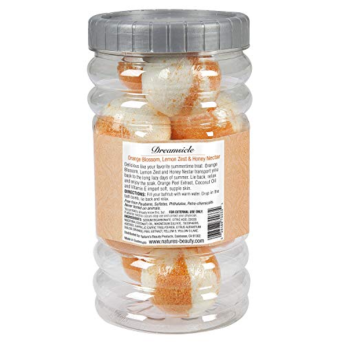 Nature's Beauty Dreamsicle Bath Bomb Gift Set Multi-Pack - Orange Blossom, Lemon Zest & Honey Nectar Scent Made w/Orange Peel Extract, Coconut Oil + Vitamin E, 17.5 oz |10 ct ea (2 Pack)