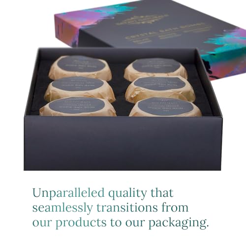 Satavi Naturals Crystal Bath Bombs (6 Pack) Luxurious Aromatherapy Bath Bombs Enriched with Nourishing Bath Salts for Silky Smooth Skin & Pleasantly Scented for an Immersive Zen-Like Experience