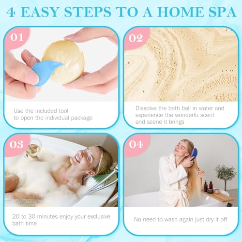 Bath Bombs Set, 7 Packs Bubble Fizzies Relaxation with Shea Butter, Dry Skin Moisturize, Birthday, Valentine’s Idea for Women, Mother, Wife, Girlfriend