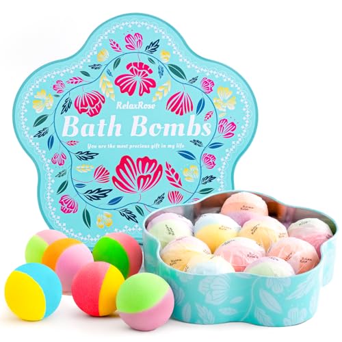 Bath Bombs Gift Set for Women, Mothers Day Gifts for Mom, 10 Fizzy Shower Bombs with 5 Aromatic Scents, Rich Bubbles & Diverse Colors, Ideal for Relaxing Spa Experiences at Home