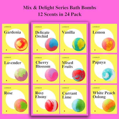 48 Pack Bath Bombs Gift Set, Mothers Day Gifts for Mom, Aromatic Bubble Bombs with 18 Scents, SPA Relaxing & Skin Nourishing, Ideal Gift for Women on Christmas, Birthdays, Valentines