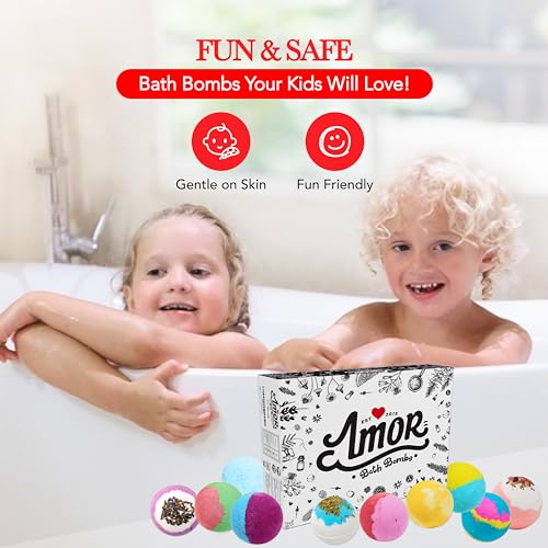 12 Bath Bombs for Women Gift Set – 4.5Oz Handmade Large Bath Bombs Perfect for Bubble Spa Relaxing Her/Him, Wife – Organic Bath Bombs Fizzies with Moisturizing Shea Butter for Valentines Day