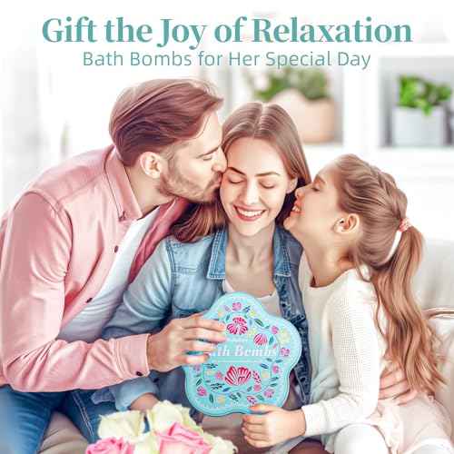 Bath Bombs Gift Set for Women, Mothers Day Gifts for Mom, 10 Fizzy Shower Bombs with 5 Aromatic Scents, Rich Bubbles & Diverse Colors, Ideal for Relaxing Spa Experiences at Home