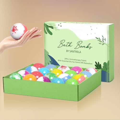 Bath Bombs for Women Gift Set, 20 Organic Bath Bombs with Essential Oil, Handmade SPA Bubble Bath Bombs for Relaxing, Gift for Her/Him, Women, Girls, Wife, Mother, Easter, Birthday