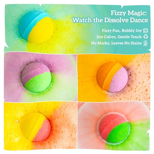 Bath Bombs Gift Set for Women, Mothers Day Gifts for Mom, 10 Fizzy Shower Bombs with 5 Aromatic Scents, Rich Bubbles & Diverse Colors, Ideal for Relaxing Spa Experiences at Home
