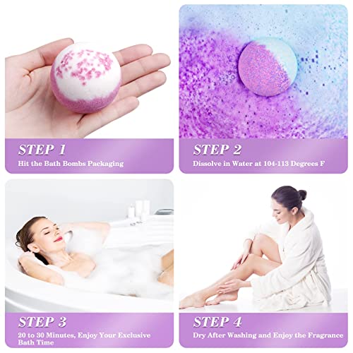 CalmNFiz 20PCS Bath Bombs for Women Presents Set Natural Wonderful Fizz Effect Bath Bomb with Shea Butter & Essential Oils, Bubble Bath Amazing Presents for Her/Him, Wife, Girlfriend, Mother