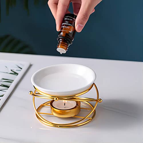 Warmself Delicate Romantic Metal Tealight Candle Holder Oil Tart Burner Aroma Diffuser Furnace Home Decoration Black White