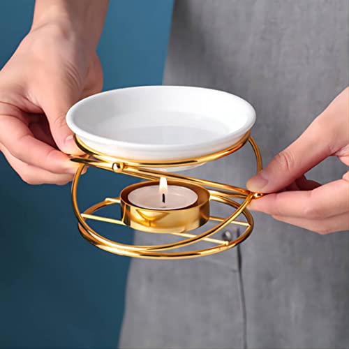 Warmself Delicate Romantic Metal Tealight Candle Holder Oil Tart Burner Aroma Diffuser Furnace Home Decoration Black White