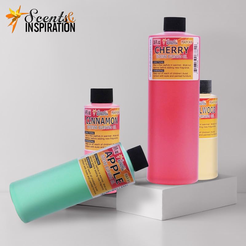 Scents & Inspiration Burning Fragrance Oil - Frankincense & Myrrh Incense Oil for Oil Warmers & Diffusers | Suitable for Aromatherapy and Relaxation | Air Freshener for Home & Office 4 Fl. Oz