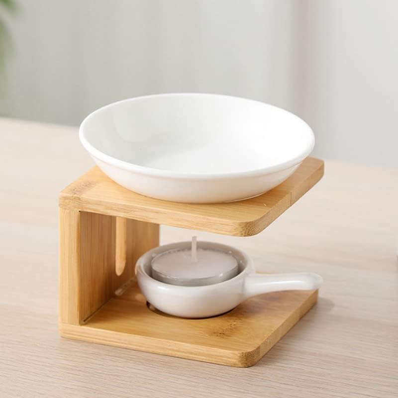 Warmself Wooden Essential Oil Burner with Candle Holder, Aromatherapy Aroma Burner Oil Diffuser Candle Tealight Oil Warmer Yoga Spa Home Bedroom Decor Gift Small Size-Pack of 2