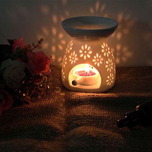 Wax Melt Burner Wax burner Ceramic Oil Burners Assorted Wax Warmer Aromatherapy Holder Candle Scented Diffuser Home Bedroom Decor Flower Pattern